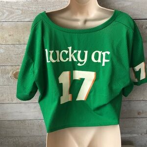 St. Patrick’s Day Lucky oversized cropped jersey
